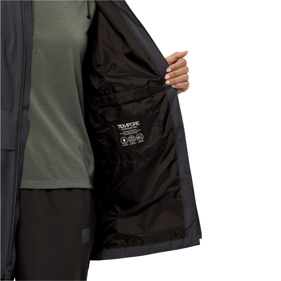 Jack Wolfskin Mainkai Long JKT W, phantom