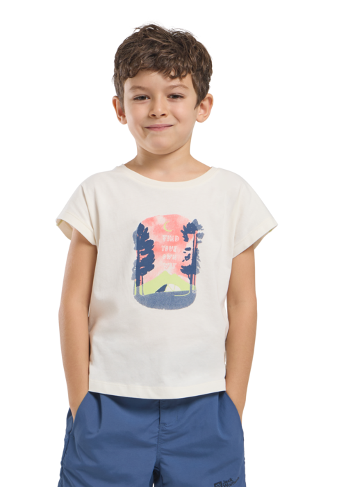 Jack Wolfskin Lasten Graphic Girls t-paita, PRINT cotton white