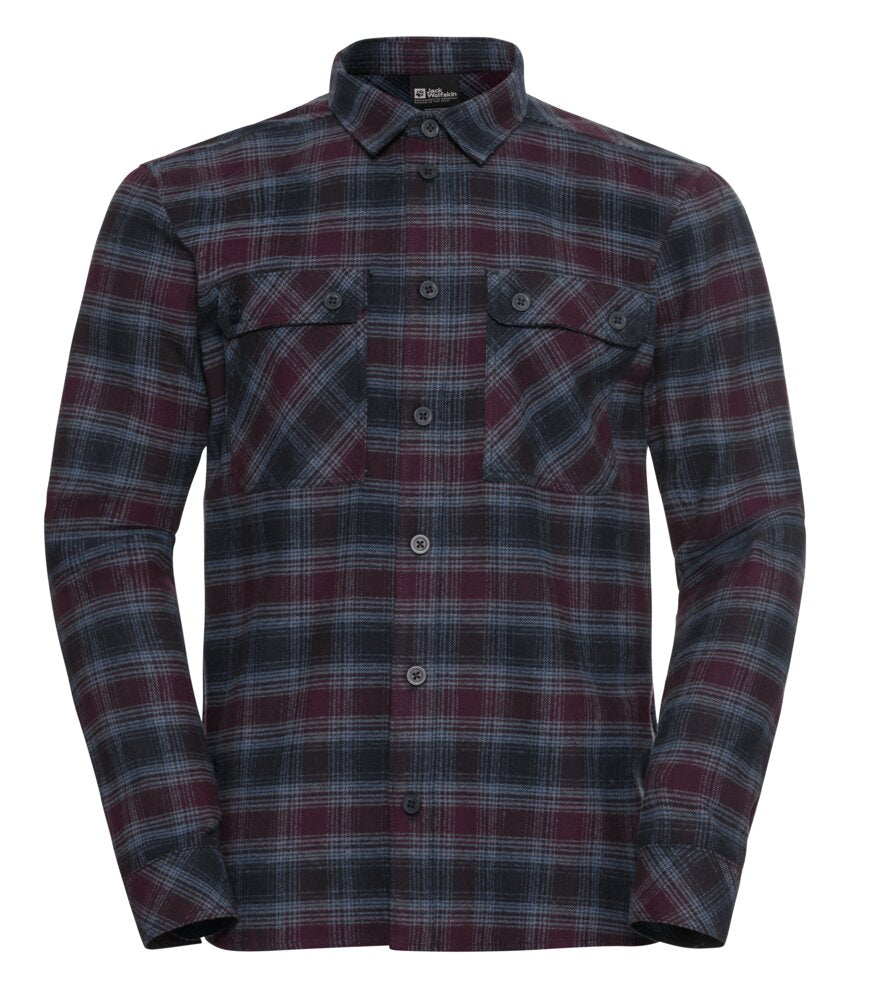 Jack Wolfskin Miesten Baja flanellipaita, CHECK dark navy