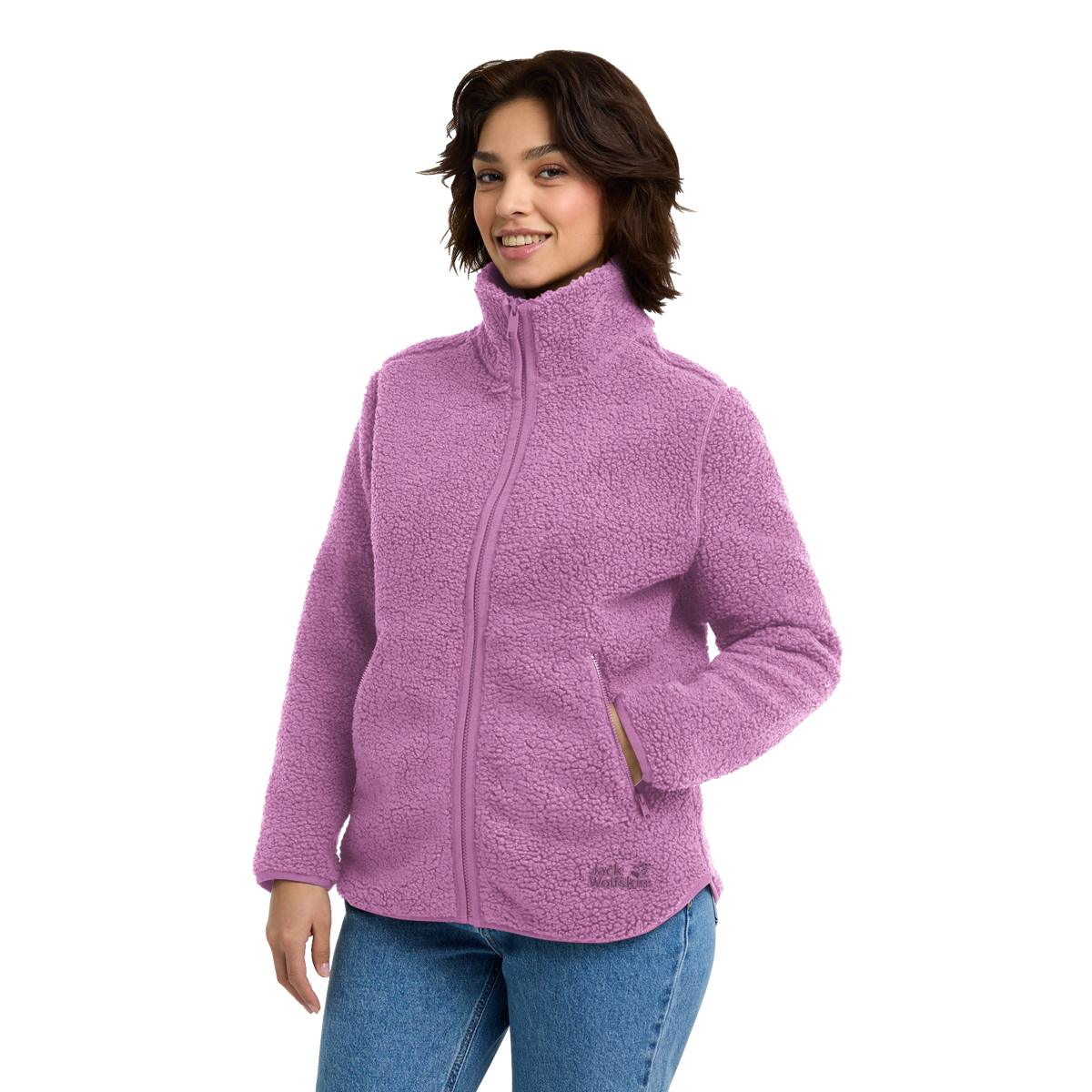 Naisten High Curl fleecetakki vivid orchid