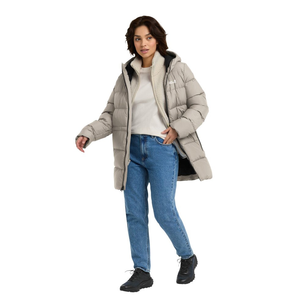 Jack Wolfskin Frozen Palace Long JKT RDS - lämmin untuvatakki kierrätysmateriaalista