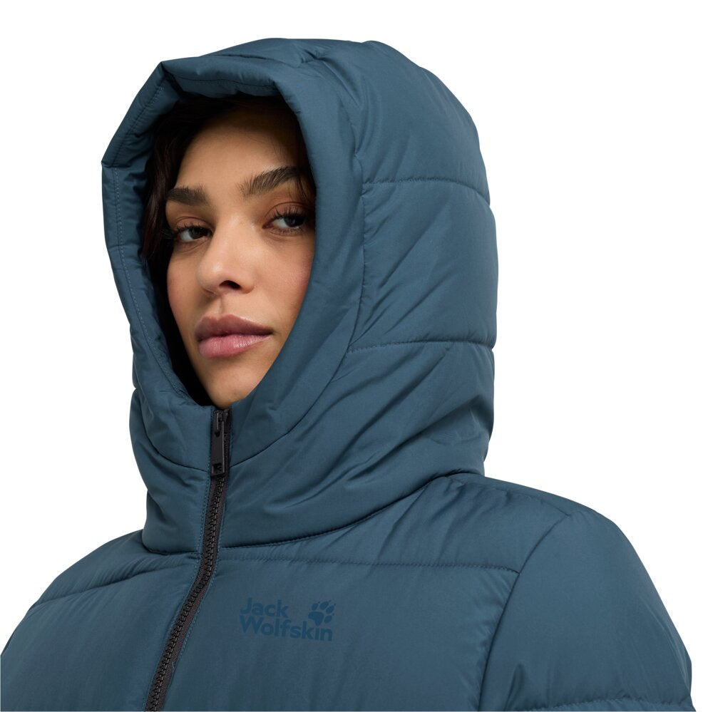 Jack Wolfskin Frozen Palace Long JKT RDS - lämmin untuvatakki kierrätysmateriaalista