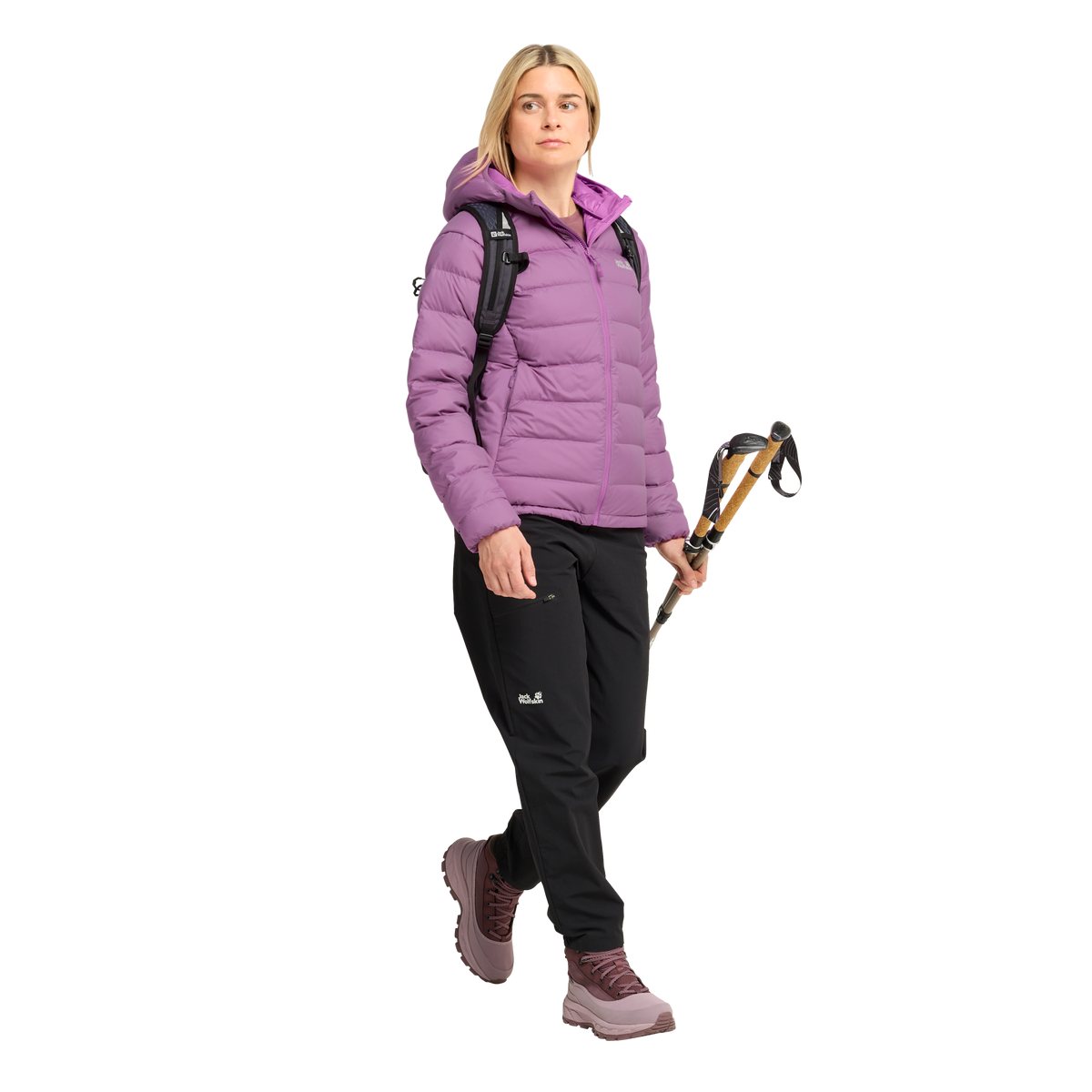 Wild Pass Down Hoody W RDS vivid orchid – bonge.fi