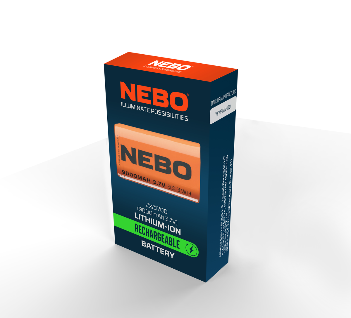 Nebo 2x21700 Ladattava akku