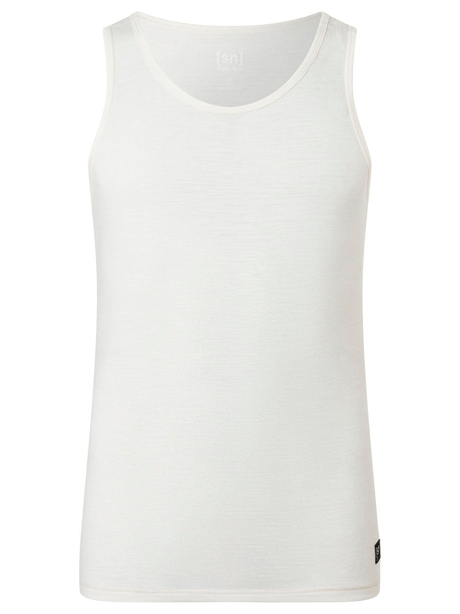 super.natural Sierra140 Tank miesten hihaton merinopaita, Fresh White