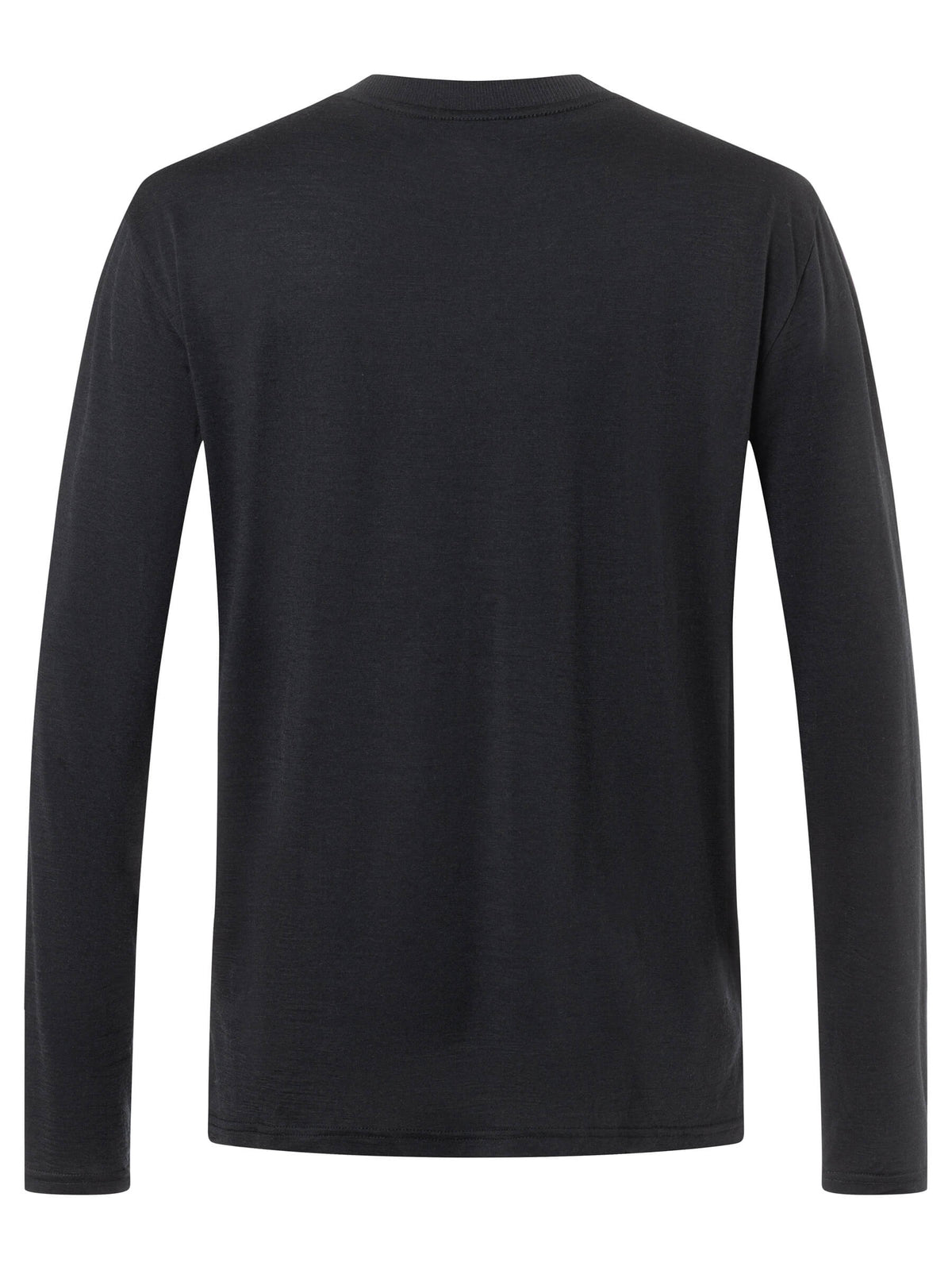 Miesten Casual Rib Bio -merinopaita, väri Jet Black – tuotekuva takaa