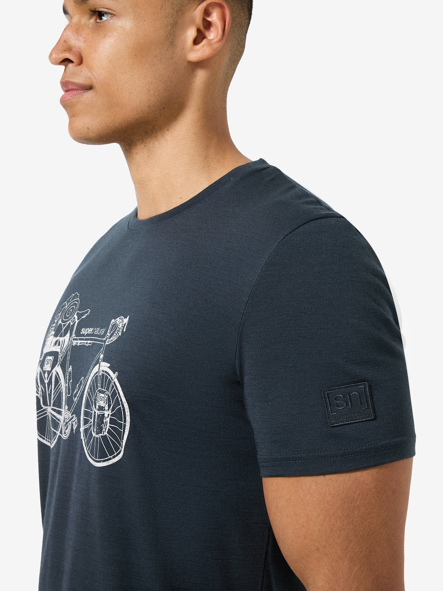 super.natural Wander Wheel Bio J miesten merinovillainen t-paita
