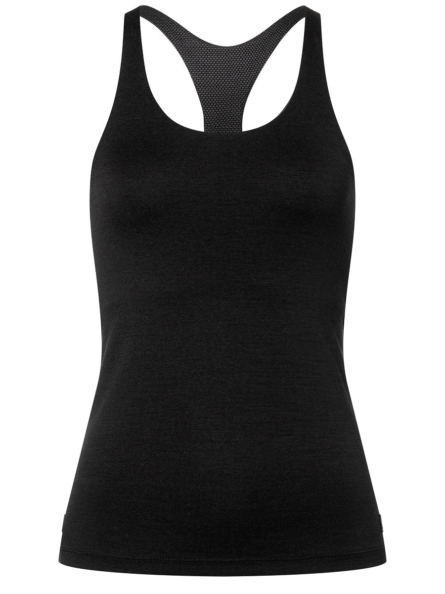 super.natural Sporty naisten merinovillainen toppi, Jet Black