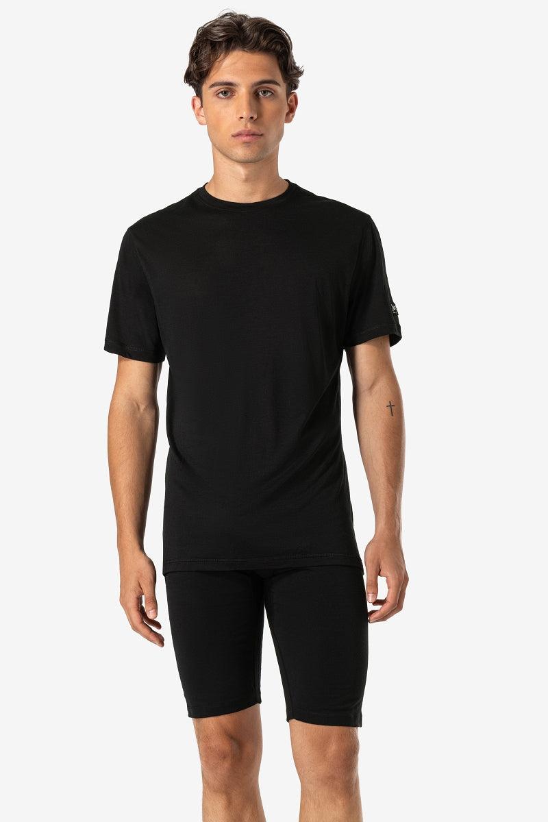 super.natural Sierra140 miesten merinovillainen t-paita, Jet Black