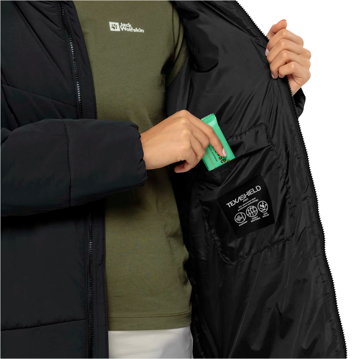 Jack Wolfskin Naisten Karolinger pitkä talvitakki
