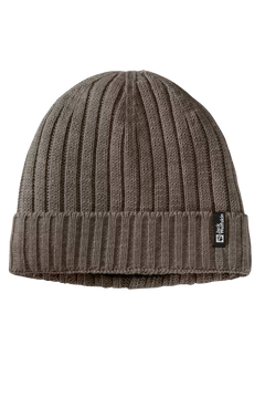 Jack Wolfskin Rib Knit Ribbineulottu pipo, cold coffee