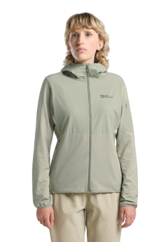 Jack Wolfskin Naisten Prelight Trail hupullinen takki, mint leaf