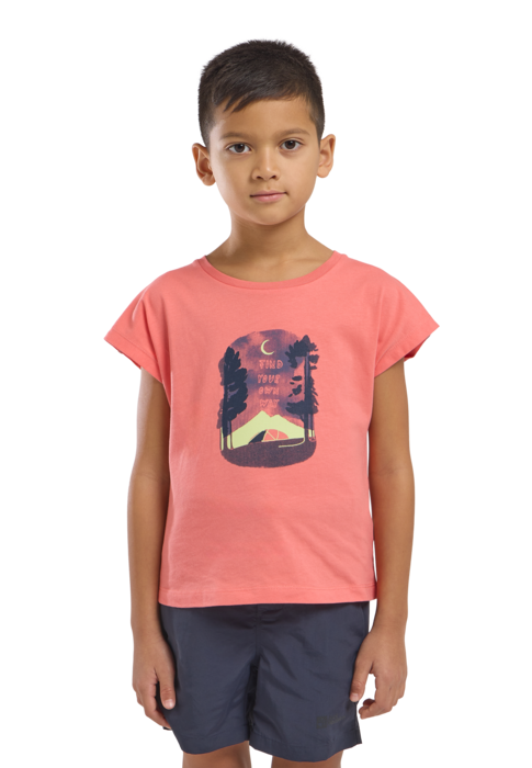 Jack Wolfskin Lasten Graphic Girls t-paita, PRINT sunset coral