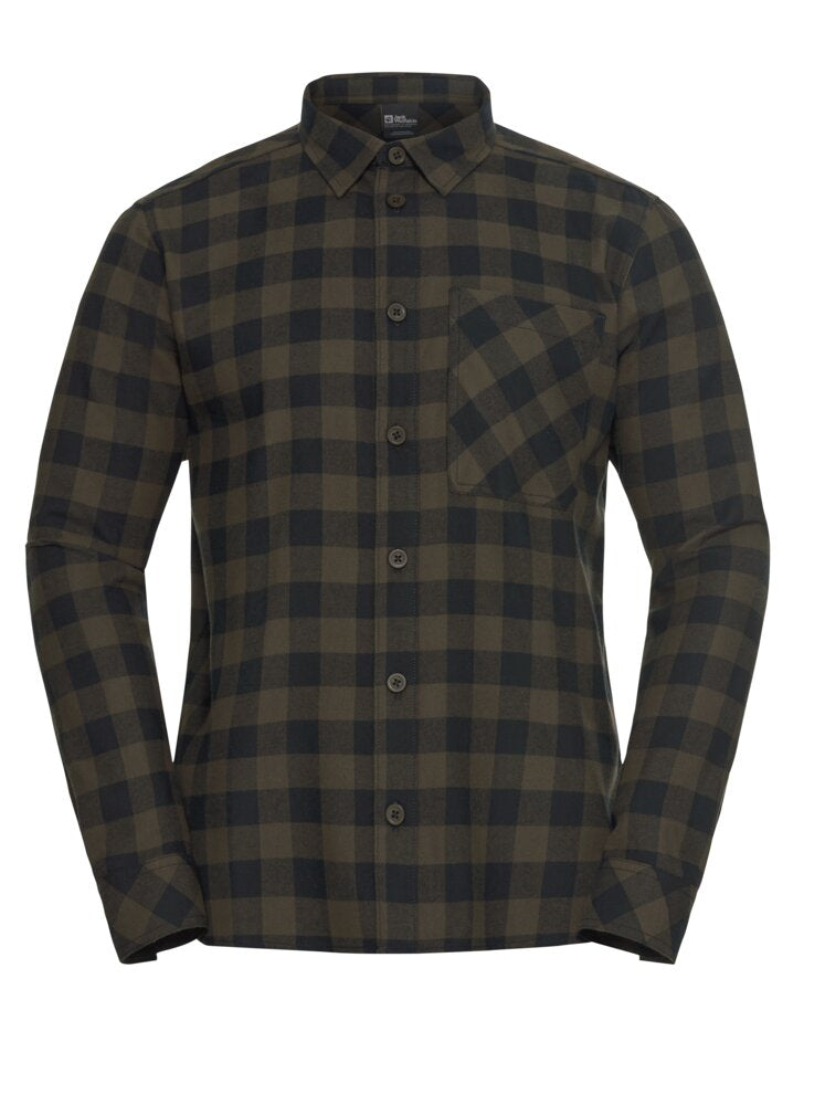 Jack Wolfskin Miesten Lite flanellipaita, CHECK obsidian moss