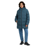 Jack Wolfskin Frozen Palace Long JKT RDS - lämmin untuvatakki kierrätysmateriaalista, aluminium blue