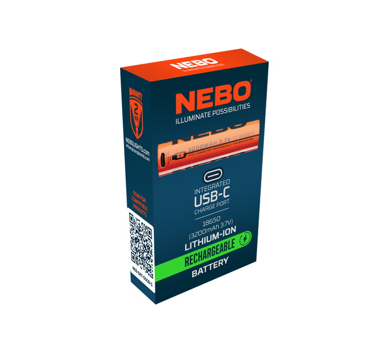 18650 USB-C ladattava akku