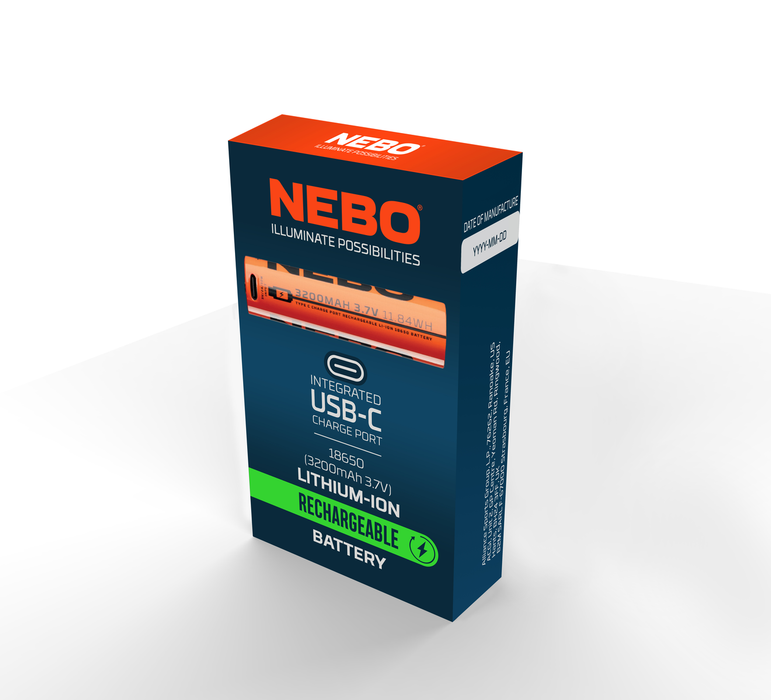 18650 USB-C ladattava akku