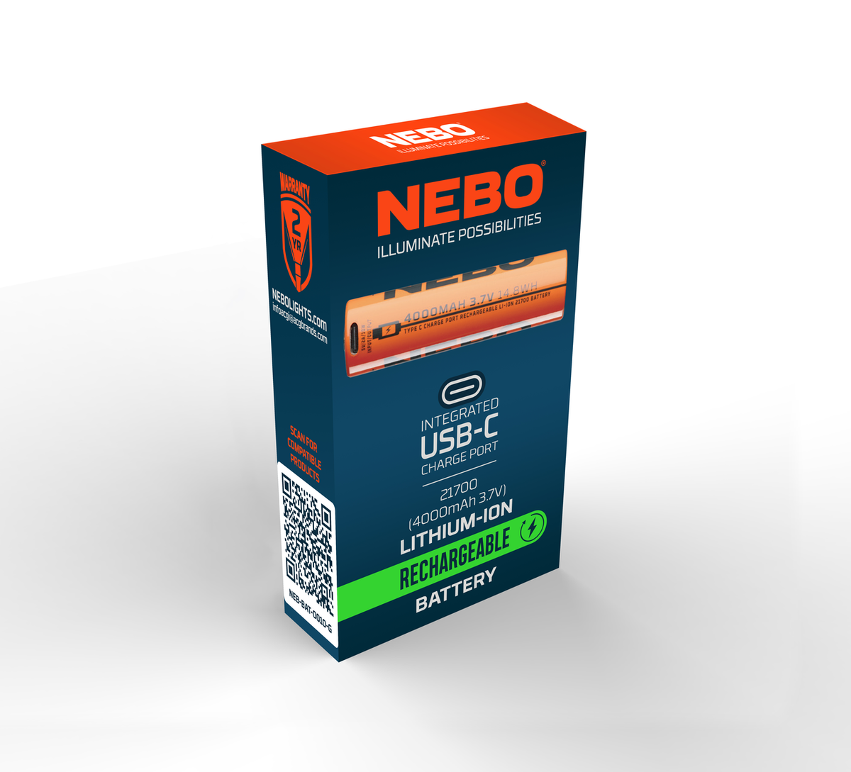 Nebo 21700 USB-C ladattava akku