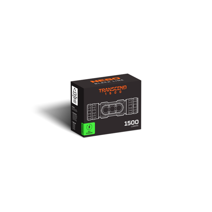 Transcend 1500 ladattava otsavalaisin - Black Line