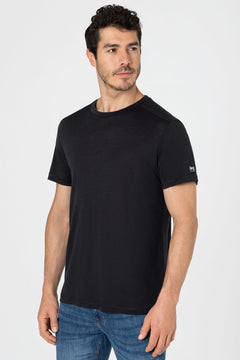 super.natural Essential miesten merinovillainen t-paita, Jet Black