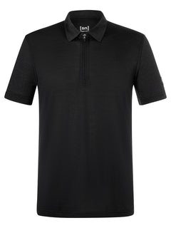 super.natural Zip Polo miesten merinopaita, Jet Black
