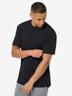 super.natural Casual Rib Bio J miesten merinovillainen t-paita, Jet Black