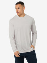 super.natural Casual Rib Bio J miesten pitkähihainen merinopaita, Cashmere Grey Melange