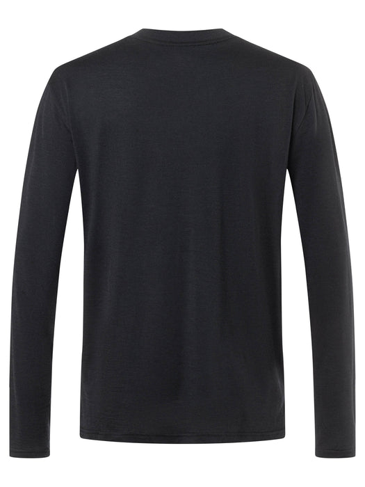 Miesten Casual Rib Bio -merinopaita, väri Jet Black – tuotekuva takaa