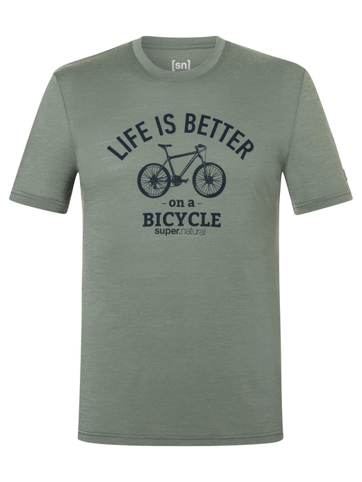 Miesten Better Bike -T-paita, väri Eucalyptus/Blueberry – tuotekuva edestä