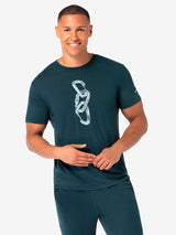 super.natural Carabineri miesten merinovillainen t-paita, Blueberry/Vapor Grey