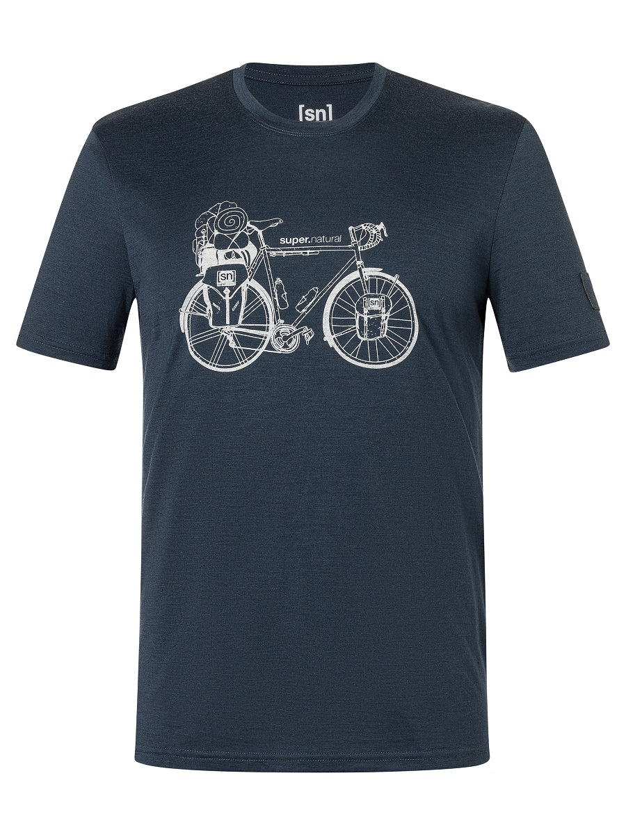 super.natural Wander Wheel Bio J miesten merinovillainen t-paita