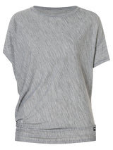 super.natural Yoga Loose naisten merinovillainen t-paita, Cashmere Grey Melange