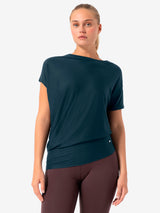 super.natural Yoga Loose naisten merinovillainen t-paita, Blueberry