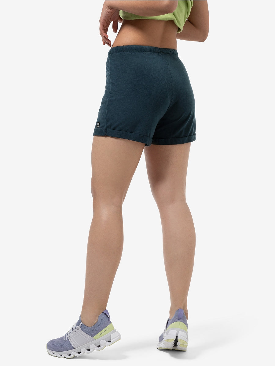 super.natural Wide naisten merinovillaiset shortsit, Blueberry