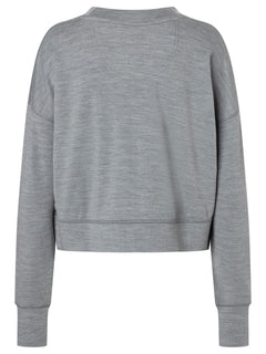 Naisten Krissini Sweater -paita, väri Cashmere Grey Melange – tuotekuva takaa