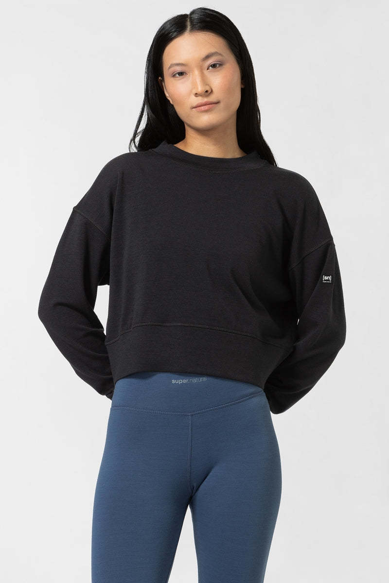 super.natural Krissini Sweater naisten merinopaita, Jet Black