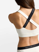 super.natural Rubberribbra naisten merinovillainen urheiluliivi, Fresh White