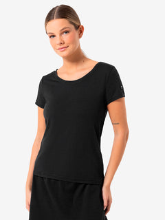 super.natural Midsummer naisten merinovillainen t-paita, Jet Black