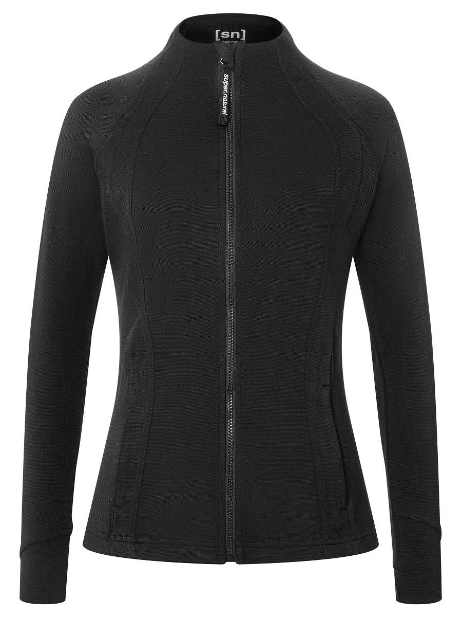 super.natural Movement naisten merinovillainen takki, Jet Black/Jet Black