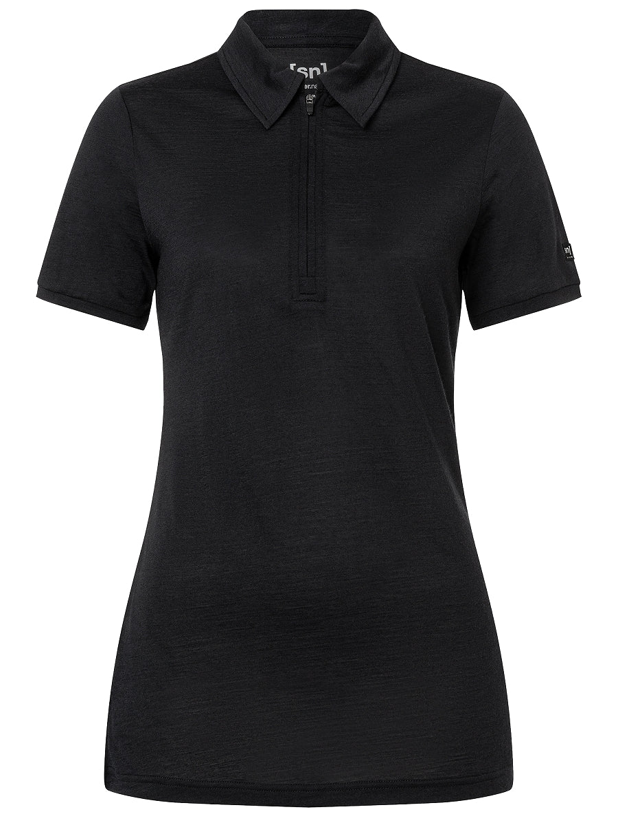 super.natural Zip Polo naisten merinovillainen t-paita