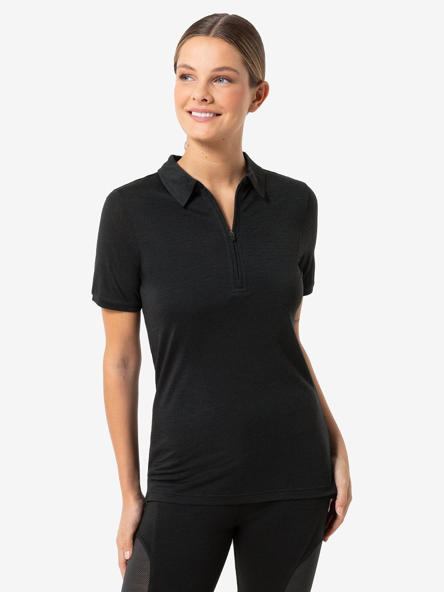 super.natural Zip Polo naisten merinovillainen t-paita
