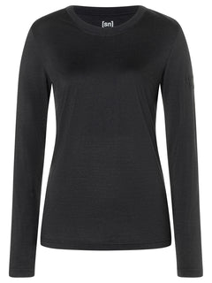 super.natural Casual Rib Bio J naisten pitkähihainen merinopaita, Jet Black
