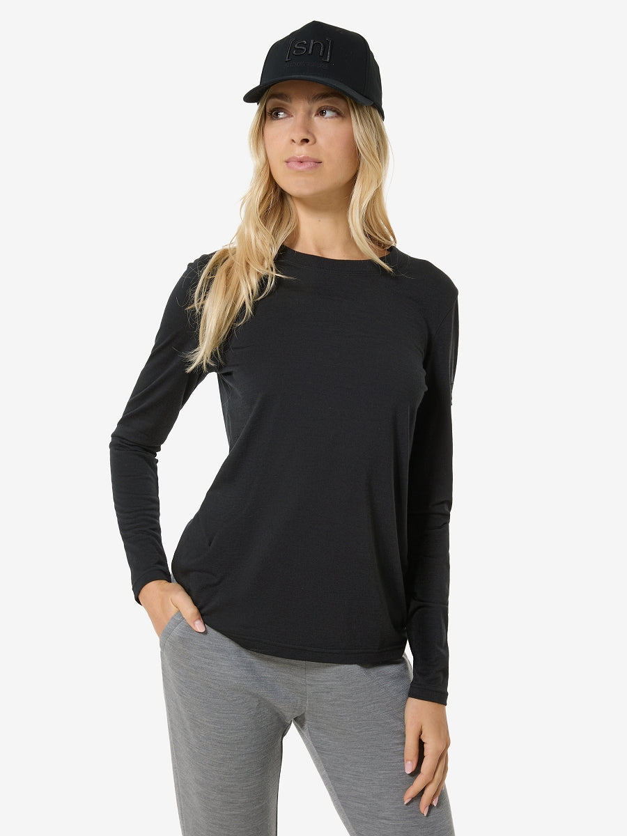 super.natural Casual Rib Bio J naisten pitkähihainen merinopaita