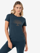 super.natural Tree Of Knowledge naisten merinovillainen t-paita, Blueberry/Copper