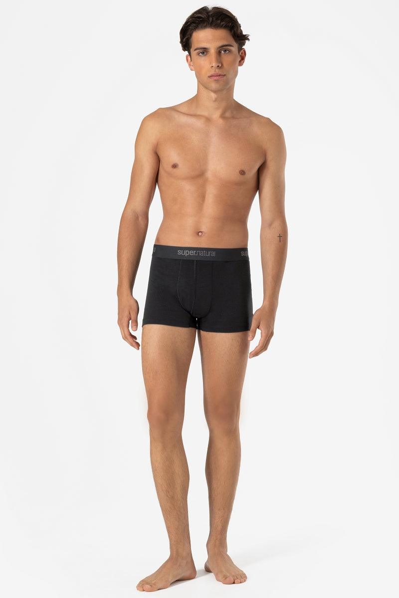 super.natural Tundra175 miesten merinovillaiset bokserit, Jet Black