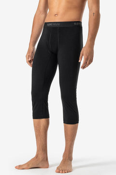 super.natural Tundra175 3/4 miesten merinovillaiset kerrastotrikoot, Jet Black