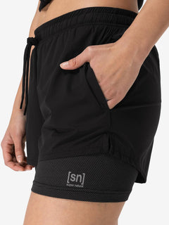 super.natural Double Layer naisten merinovillaiset shortsit