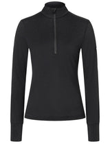 super.natural Tundra175 Zip 1/4 naisten merinovillainen kerrastopaita, Jet Black