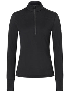 super.natural Tundra175 Zip 1/4 naisten merinovillainen kerrastopaita, Jet Black
